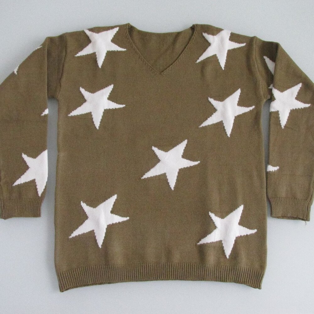 Women's V Neck Pullover Sweater Size Medium